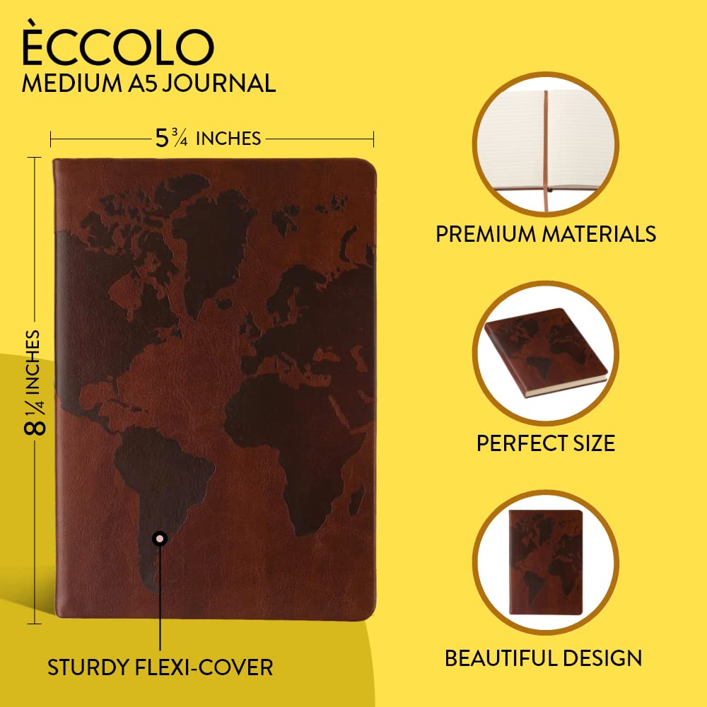 Flexi-Cover Journal with World Map