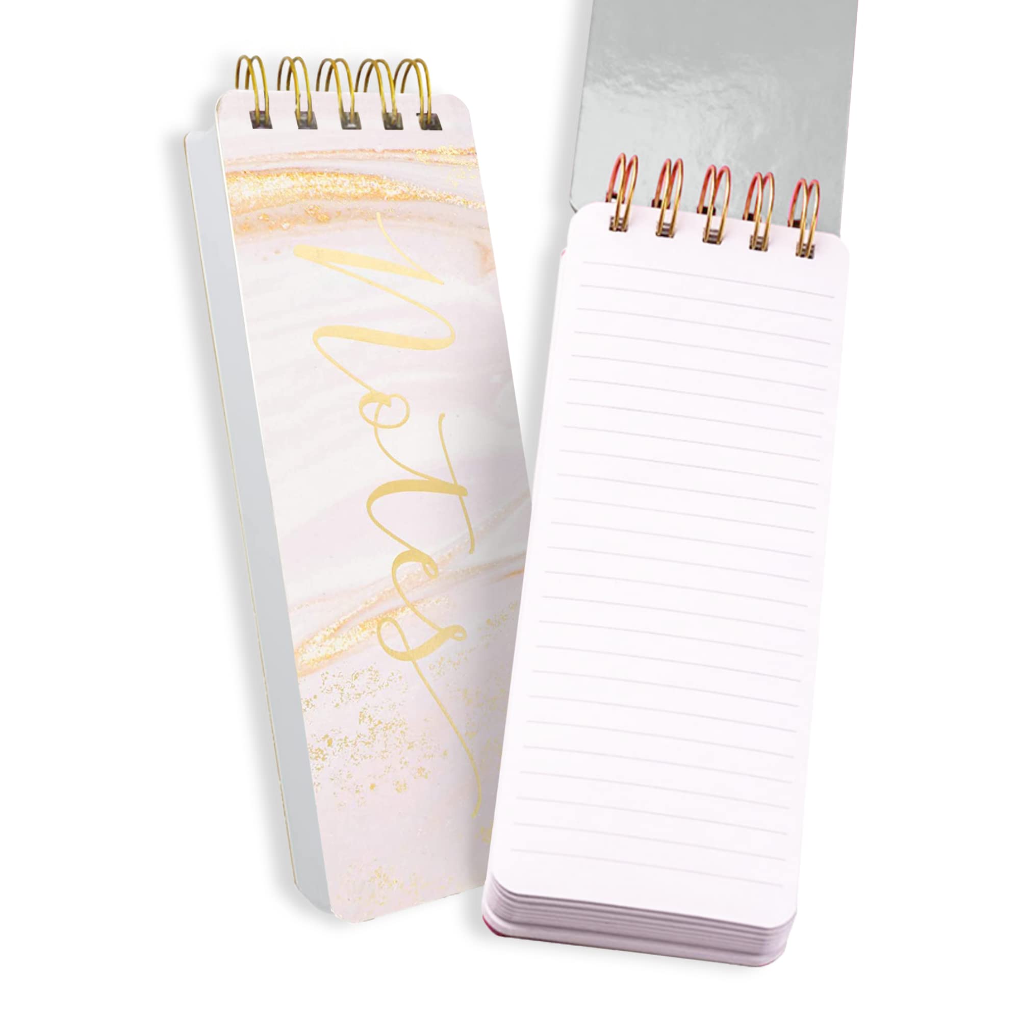 Eccolo Tall Spiral Memo Pad Pink Marble