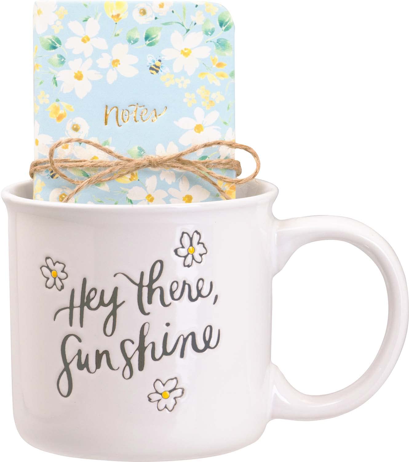 Eccolo_Daisy_Design_Coffee_Mug_and_Lined_Notebook_Pen_Gift_Set_Hey_There_Sunshine_Stoneware_Camper_Mug_with_Handles