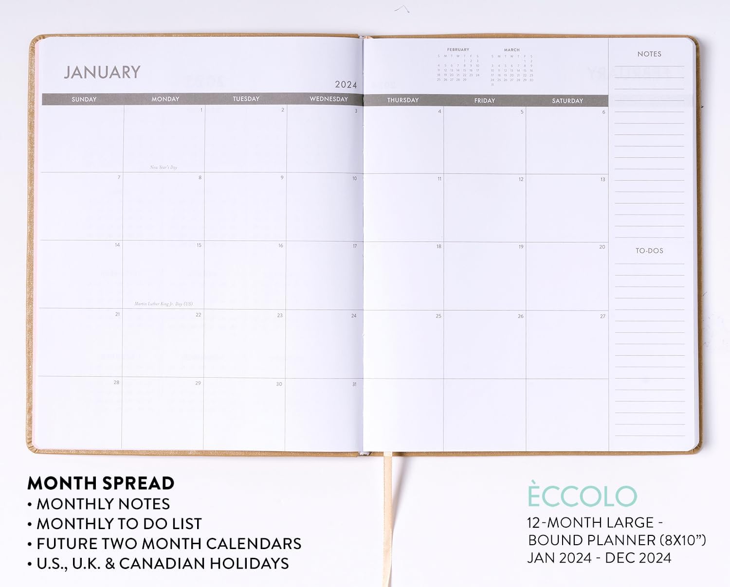 2024 Champagne Large Bound Planner