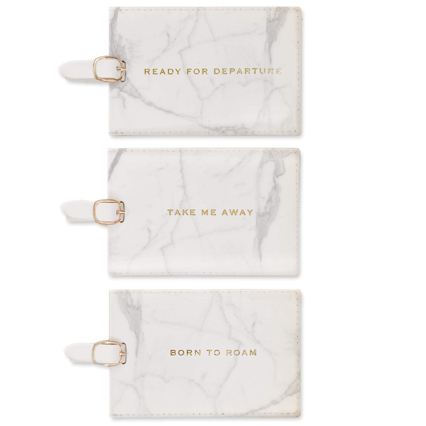Eccolo 3 Pack Luggage Tag Set Marble Design