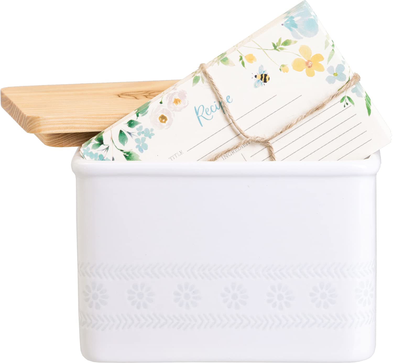 Eccolo Floral Ceramic Recipe Box