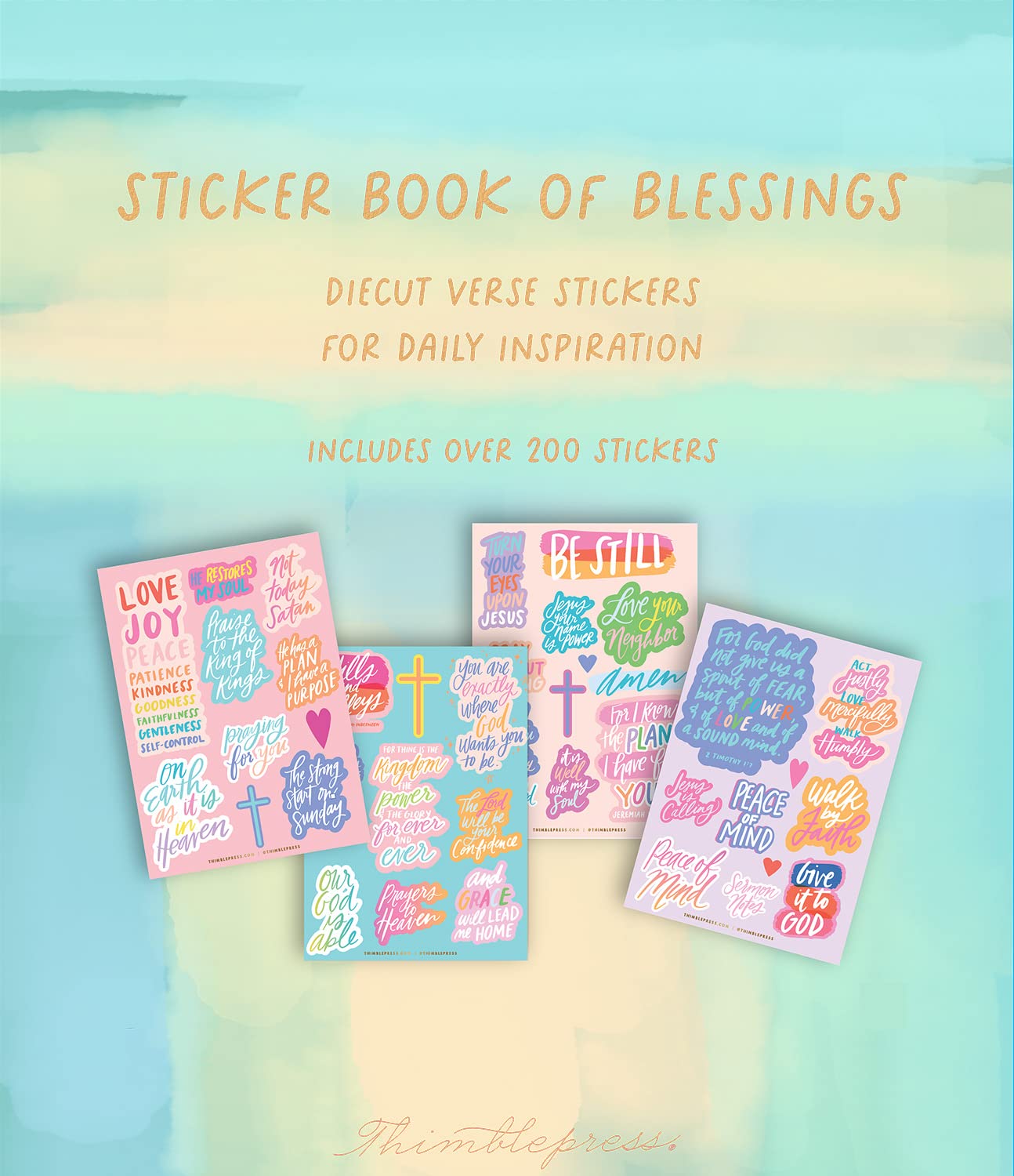 Eccolo Thimblepress Bible Blessings Sticker Book Collection