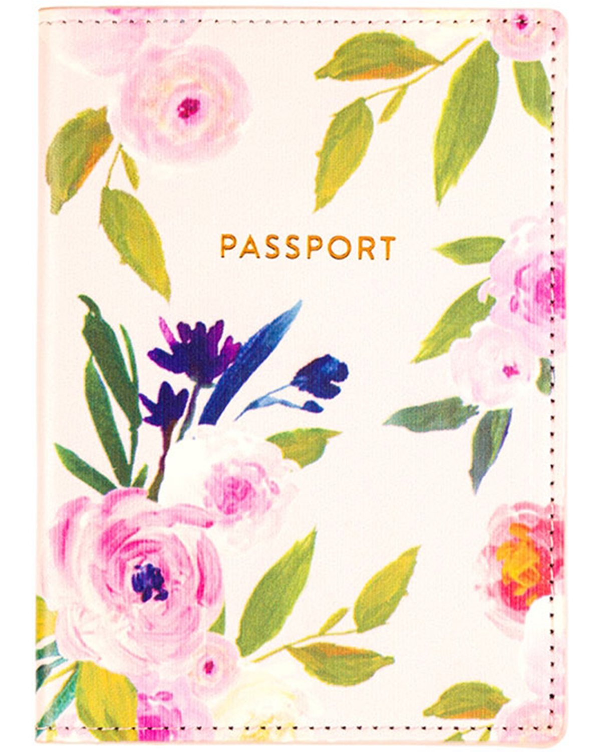 Eccolo Floral Design Travel Passport Cover Case with Document Holder Storage Pocket
