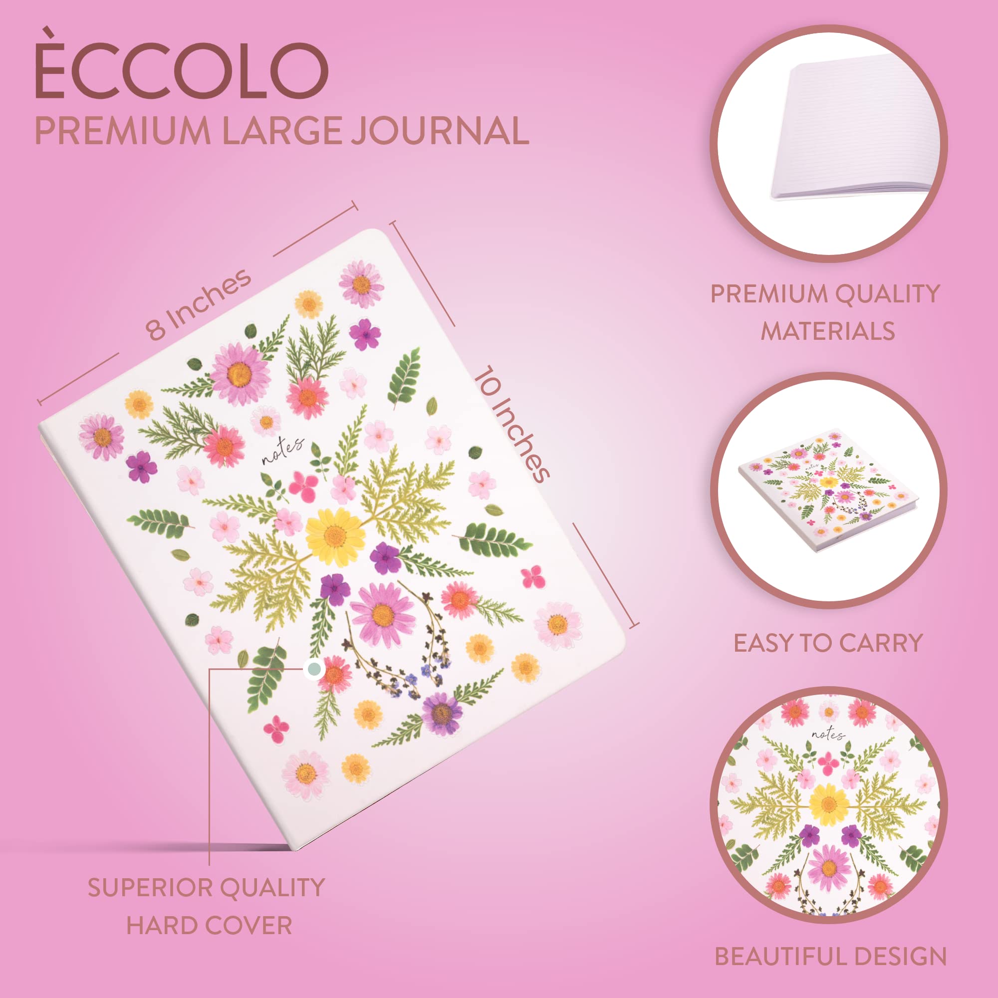 Floral Design on Eccolo Journal Cover