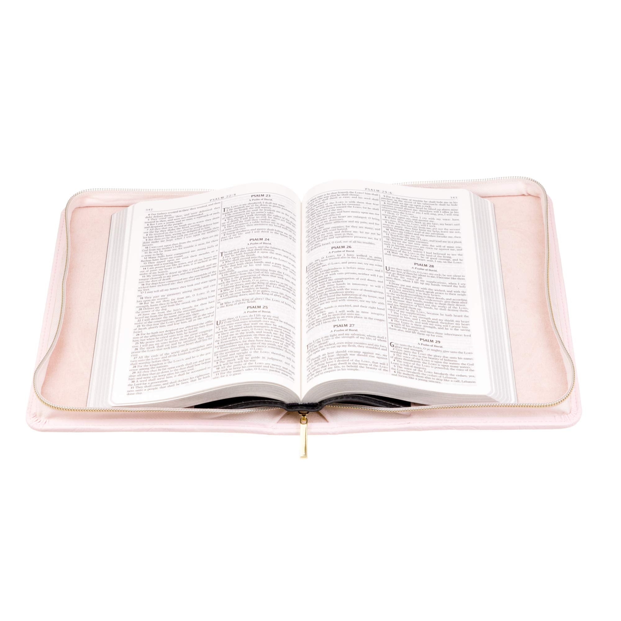 Pink Faux Leather Small Bible Case with Handle