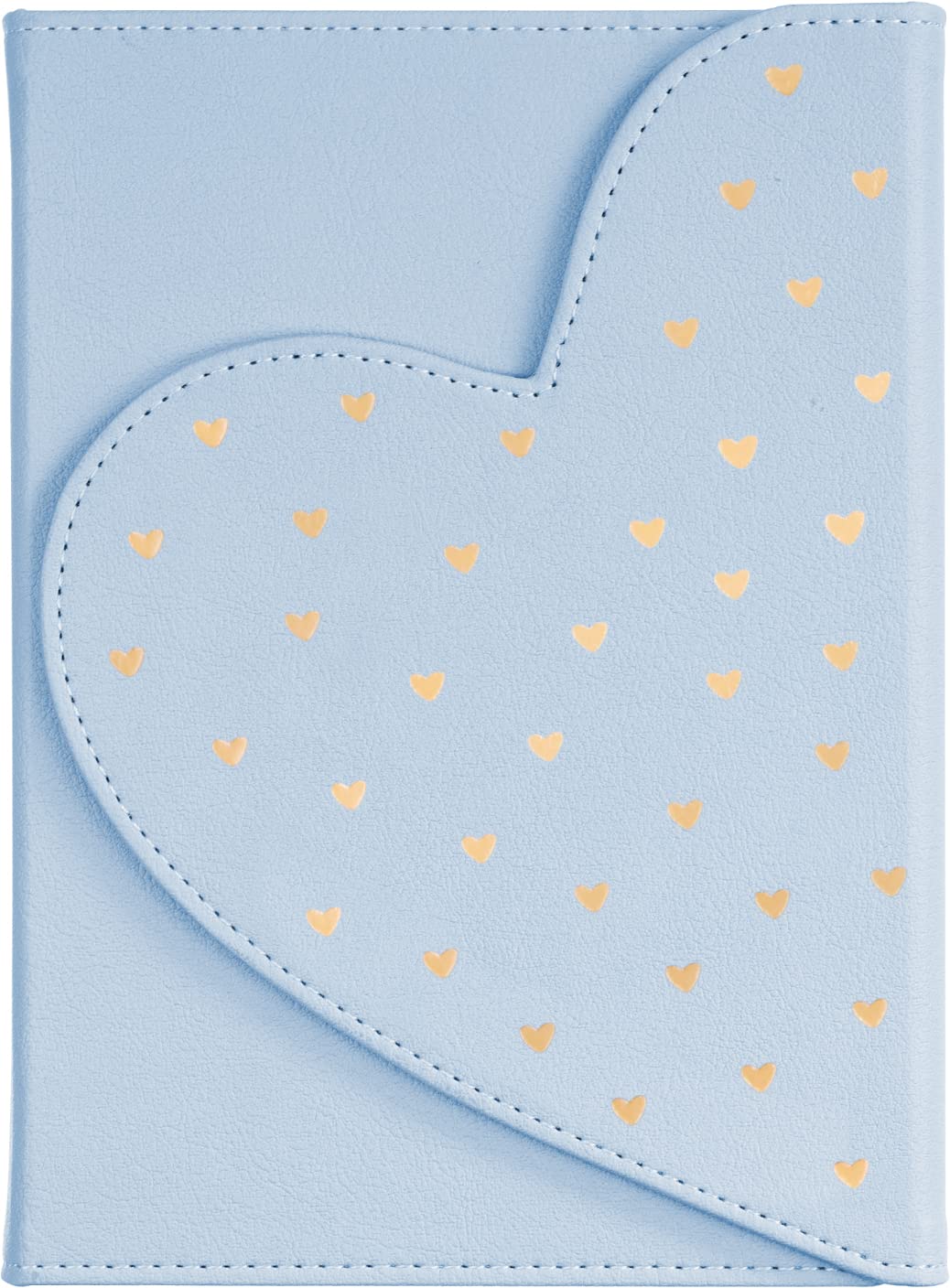 Baby Blue and Gold Hearts 5.5-x-7-inch Notebook