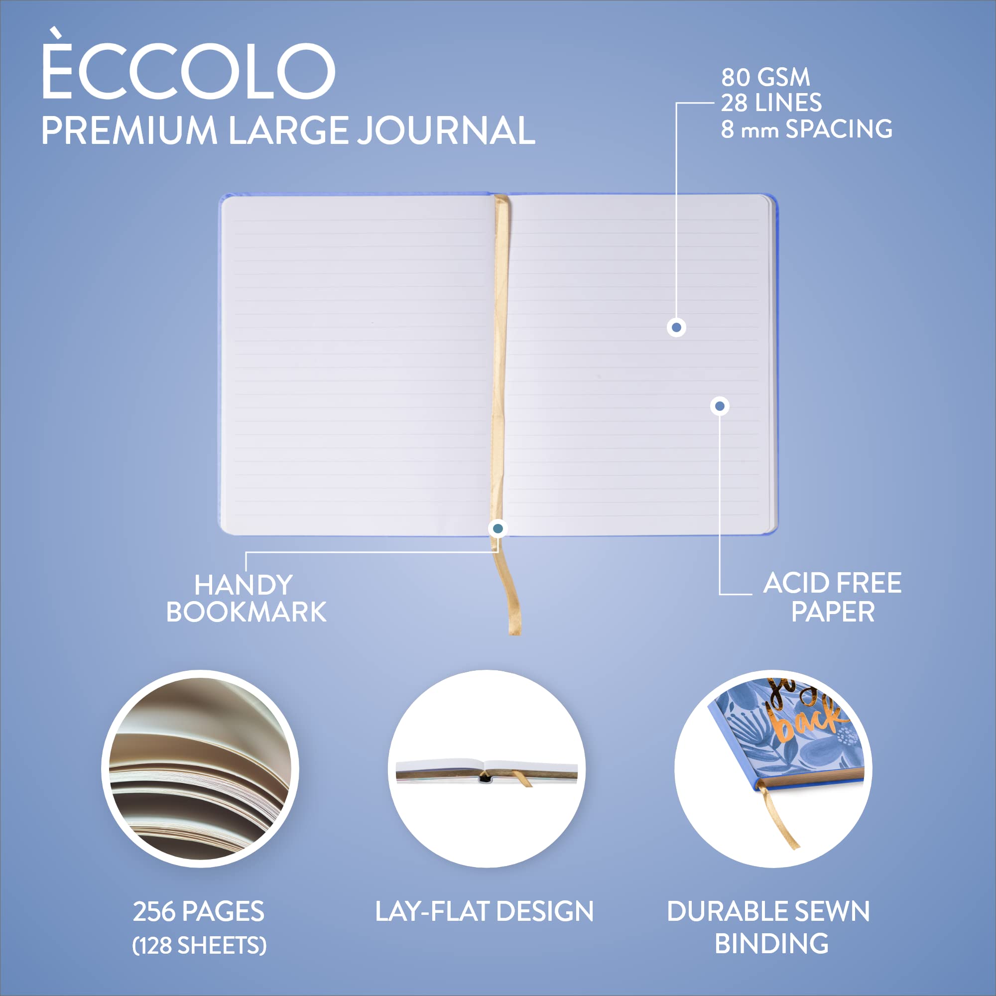 Eccolo Desk Size Journal for Work or School