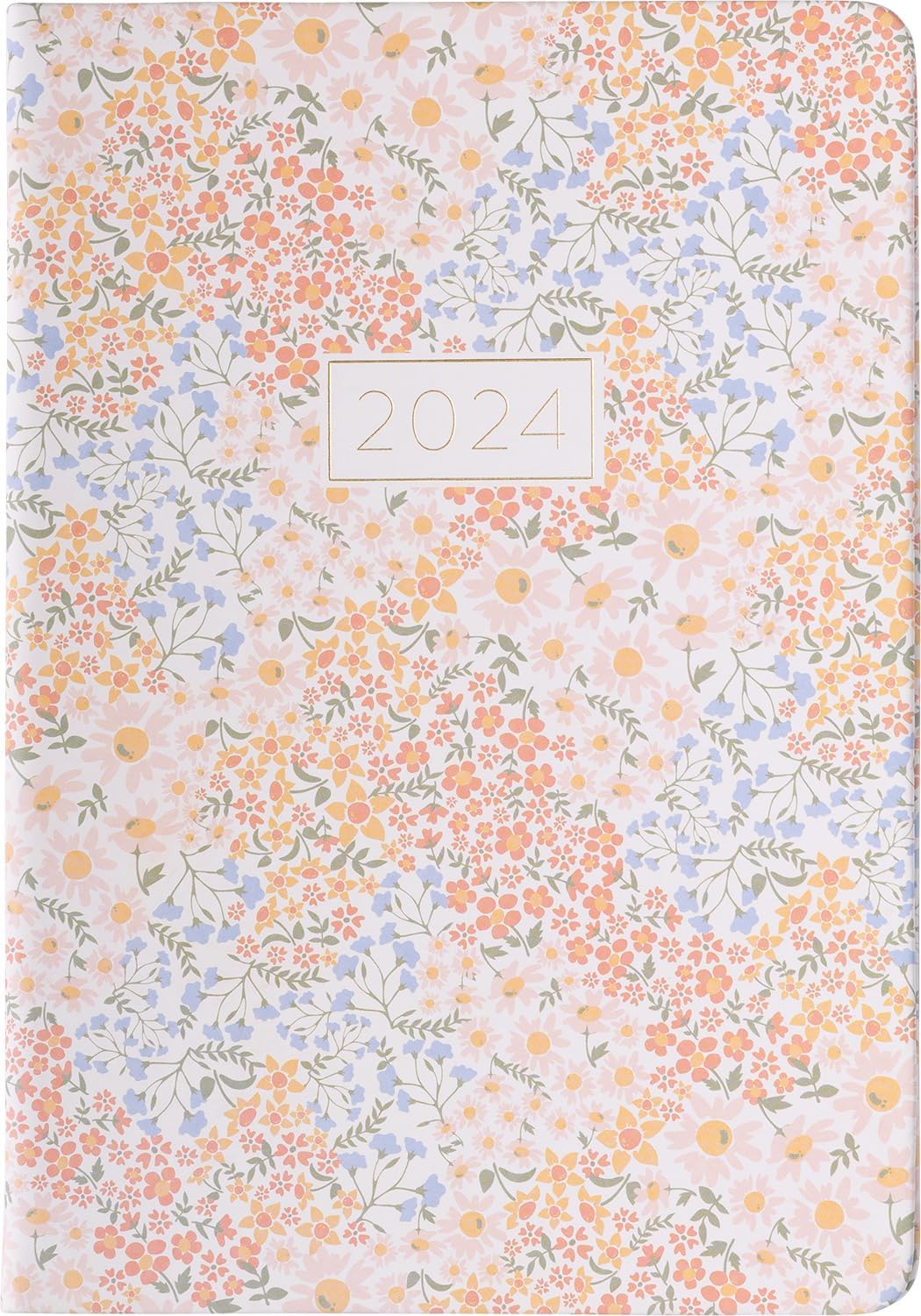 2024 Peach Flowery 6x8 Bound Planner