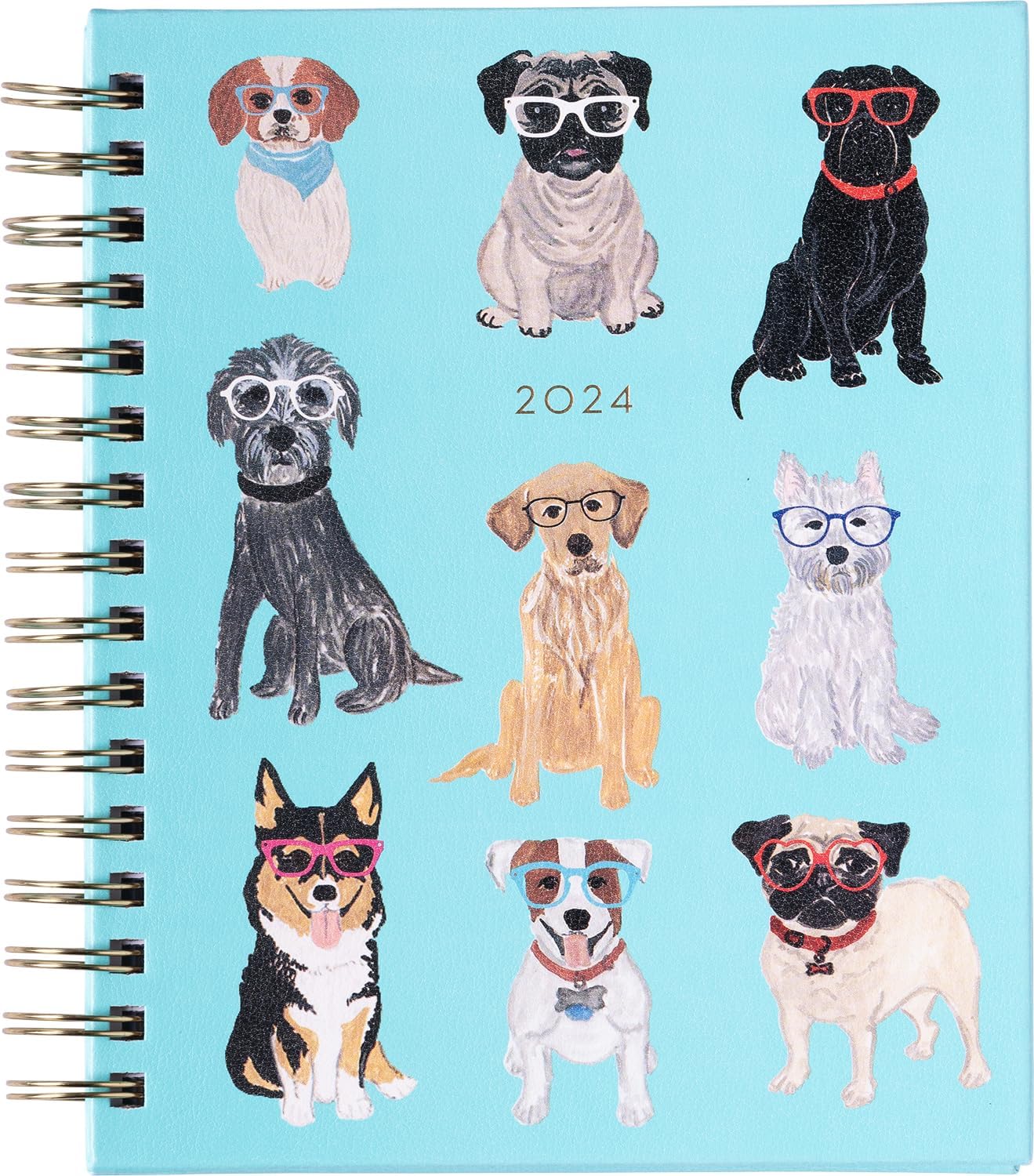 2024 Dogs with Glasses Spiral Fun Planner